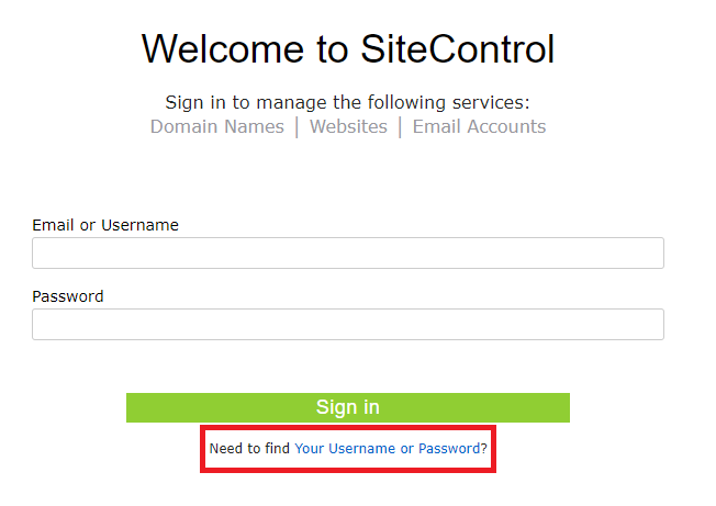 SiteControl Overview Login And Password Reset NCH Web Help Center